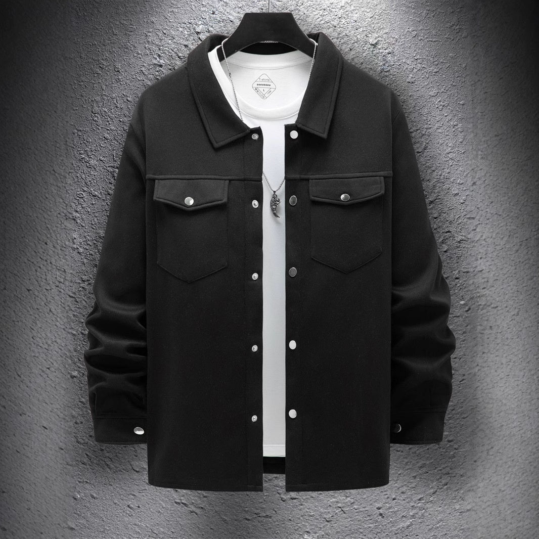 Veste décontractée à simple boutonnage pour homme, couleur unie, pour le printemps et l'automne