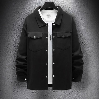 Veste décontractée à simple boutonnage pour homme, couleur unie, pour le printemps et l'automne