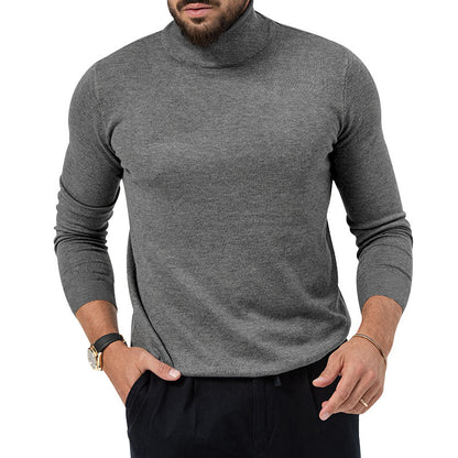 Herbst und Winter Neuer hochelastischer Rollkragenpullover aus Kaschmir mit dicker, warmer Unterwolle für junge Männer