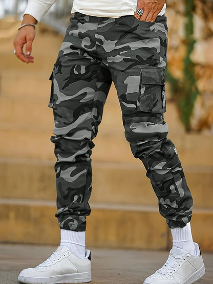 Multi-Pocket Camouflage Knöchelgebundene Herren Overalls Mode Sport Casual Hosen Frühling und Herbst