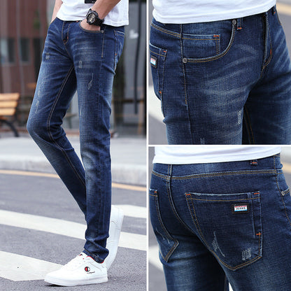 Jean de printemps pour homme, coupe slim, noué à la cheville