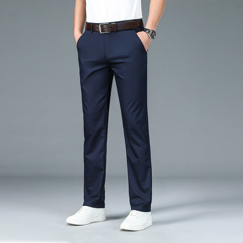Sommer Eis Seide Anzug Hosen Männer Casual Hosen Gerade Lose Business Hosen Dünne