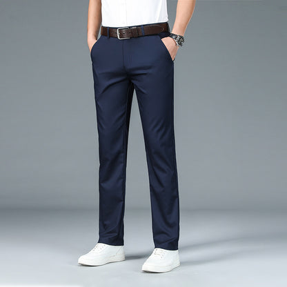 Sommer Eis Seide Anzug Hosen Männer Casual Hosen Gerade Lose Business Hosen Dünne