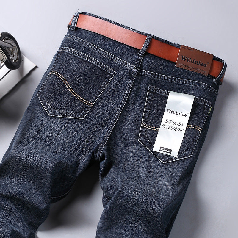 Jeans Herren Straight Loose Casual Pants Fleece-gefütterte, verdickte Herrenhose