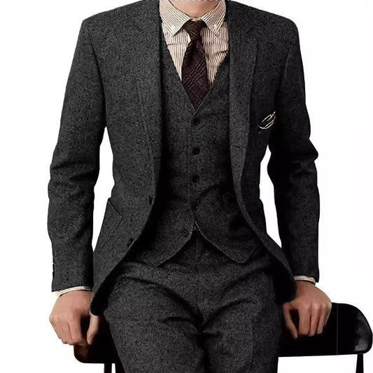 Costume trois pièces pour homme, costume en laine tendance