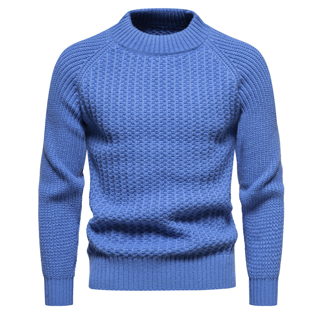 Pull décontracté ample à col rond pour homme, couleur unie