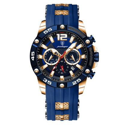 Multifunctional Men's Watch Silicone Band Quartz Wrist Watch - ARCHSHOPE