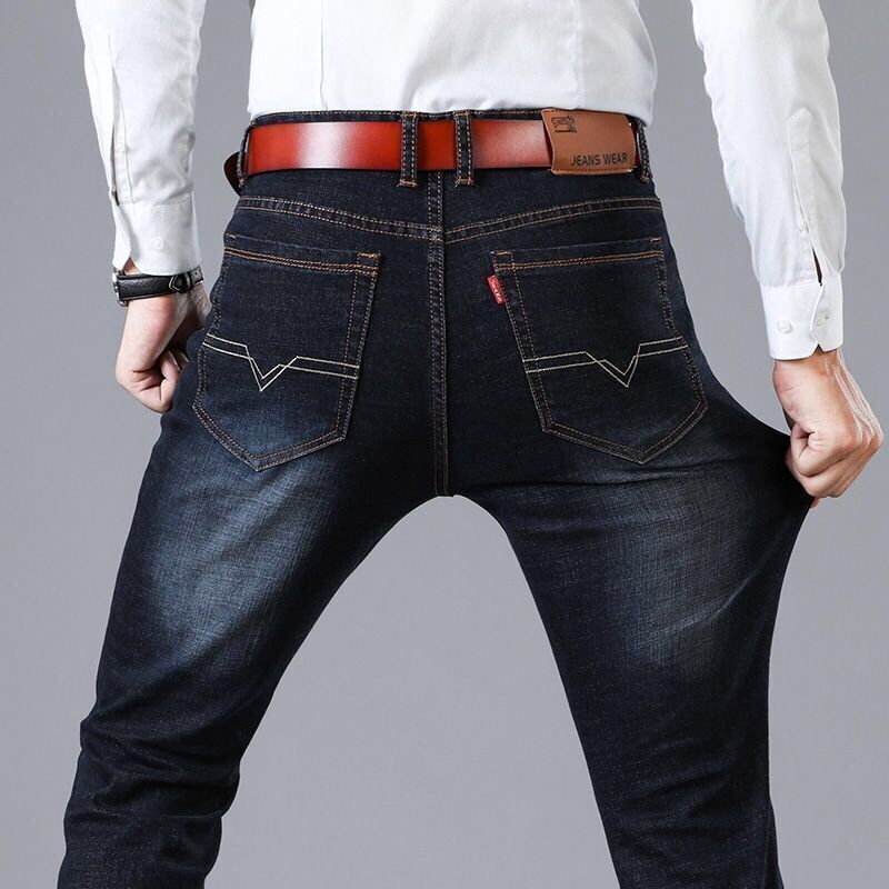 Elastische Herren Straight Tube Loose Casual Jeans