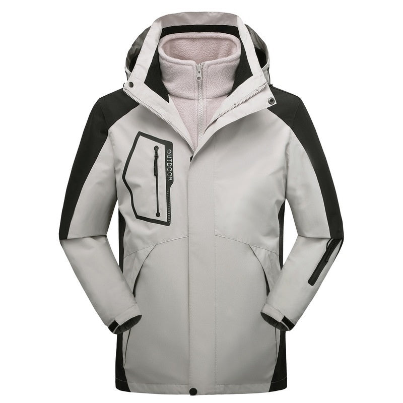 Winter Outdoor Drei-in-Eins-Mantel Warmhaltende Baumwollkleidung Shell-Jacke Baumwollgepolsterter Mantel Für Männer Und Frauen
