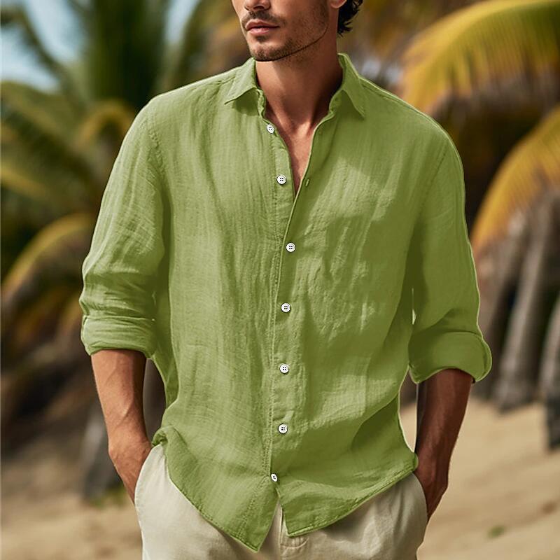 Men's Casual Solid Color Plus Size Shirt - ARCHSHOPE