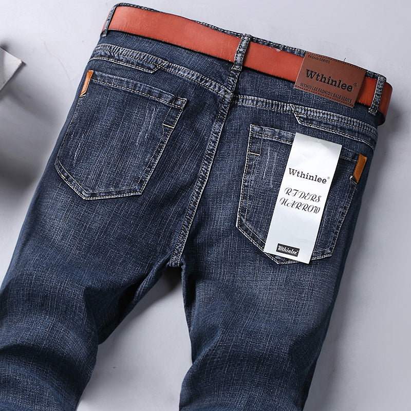 Jeans Herren Straight Loose Casual Pants Fleece-gefütterte, verdickte Herrenhose