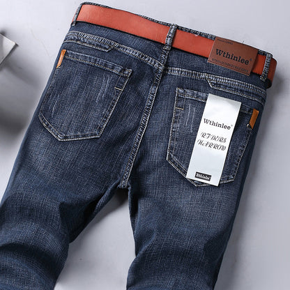 Jeans Herren Straight Loose Casual Pants Fleece-gefütterte, verdickte Herrenhose