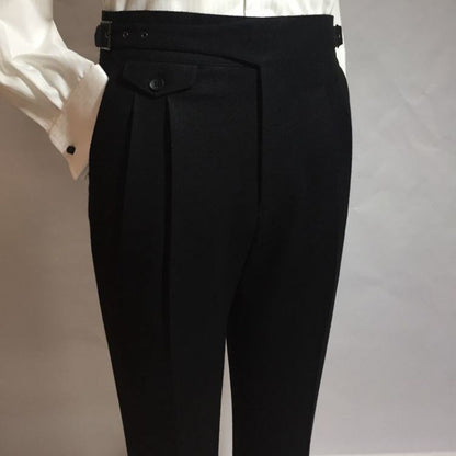 Pantalon de costume ample et décontracté en laine
