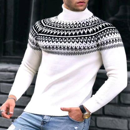 Vintage Patchwork Rollkragen Teenager männer Langarm