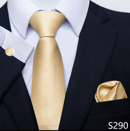 Men's Creative All-match Business Formal Wear Tie Scarf Cuff Buckle Set - ARCHSHOPE