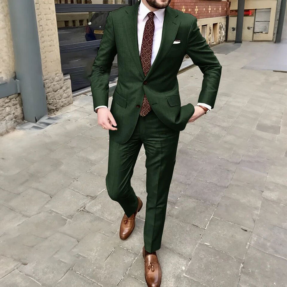 Herren Slim Fit Business-Kleid mit zwei Knöpfen