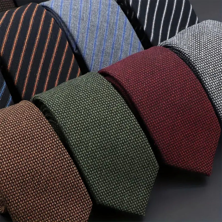 Thickened Sanded Fabric Hand Hit Men's Business Fashion Striped Solid Color Tie Cotton Formal Wear - ARCHSHOPE