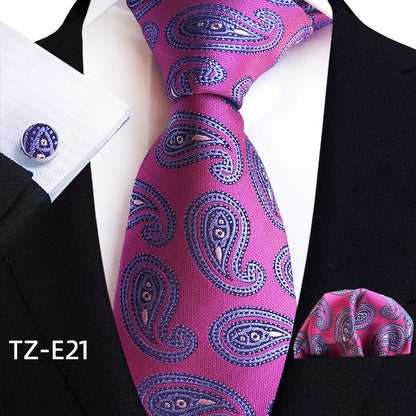 Paisley Tie Square Scarf Pocket Square Cufflinks Three-piece Set - ARCHSHOPE
