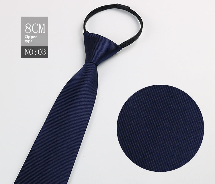 Black Men's Tie Striped Blue Business Tie Lazy Zip Tie In Stock Wholesale Pull Peels - ARCHSHOPE