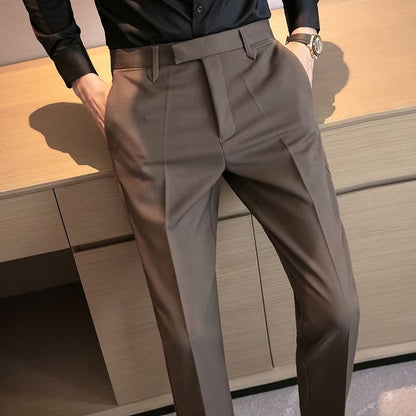 Lässige Anzughose Herren Cropped Anzughose Gerade
