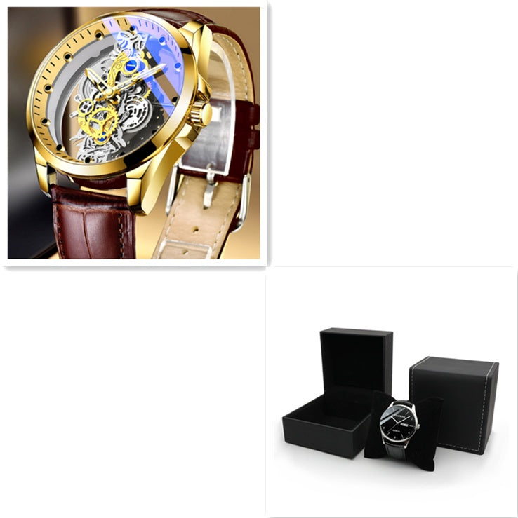 Men Watch Skeleton Automatic Quartz Watch Gold Skeleton Vintage Man Watch Mens Watches Top Brand Luxury - ARCHSHOPE