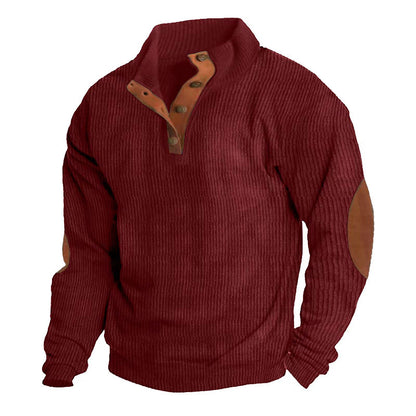 Corduroy Casual Stand Collar Long-sleeved Sweater - ARCHSHOPE