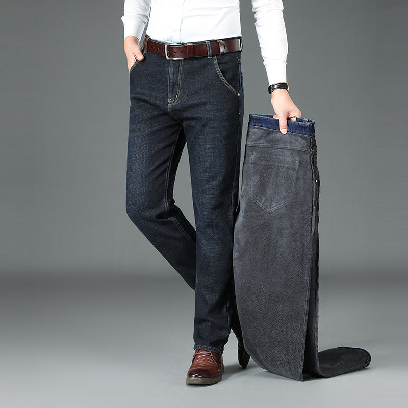 Gepolsterte, warmhaltende Jeans mit Fleecefutter und geradem Bein