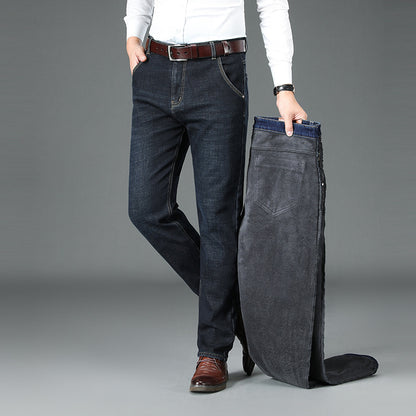 Gepolsterte, warmhaltende Jeans mit Fleecefutter und geradem Bein