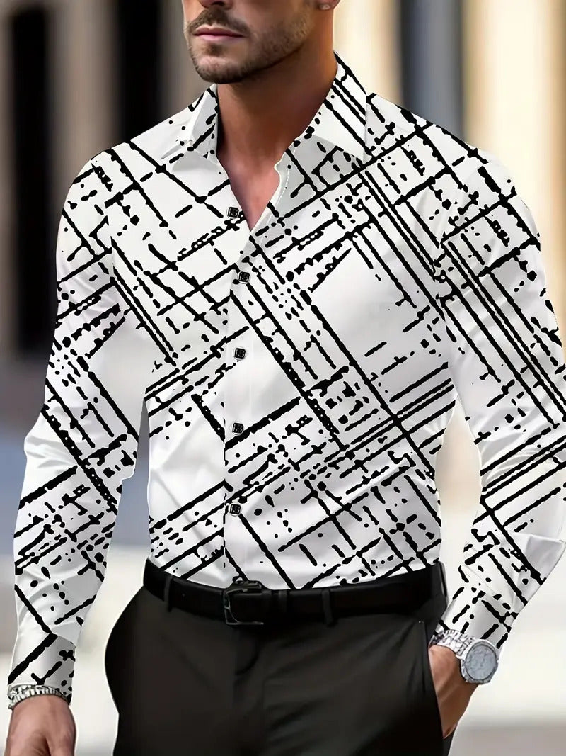 Breathable Volkswagen Casual Versatile Lattice Men's Long Sleeve Shirt - ARCHSHOPE