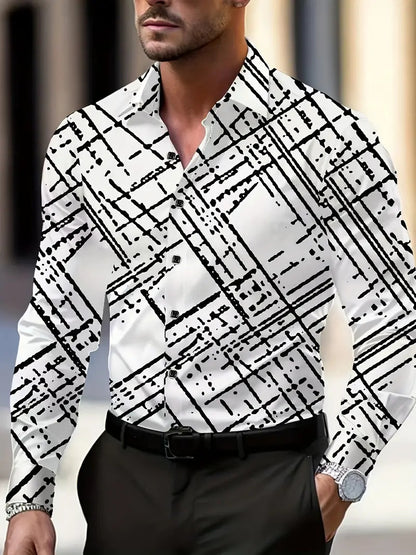 Breathable Volkswagen Casual Versatile Lattice Men's Long Sleeve Shirt - ARCHSHOPE