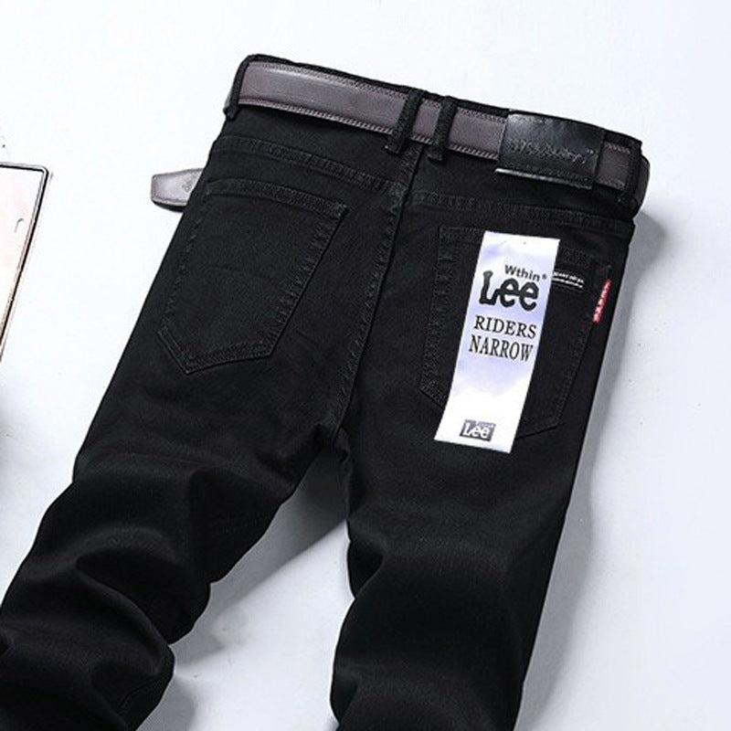 Jeans Herren Straight Loose Casual Pants Fleece-gefütterte, verdickte Herrenhose
