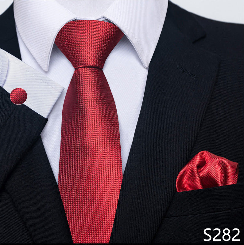 Men's Creative All-match Business Formal Wear Tie Scarf Cuff Buckle Set - ARCHSHOPE