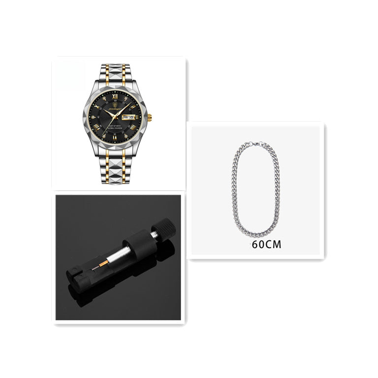 Men's Waterproof Double Calendar Luminous Quartz Watch - ARCHSHOPE