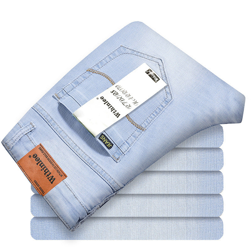 Jeans d'été pour hommes Pantalons droits pour hommes