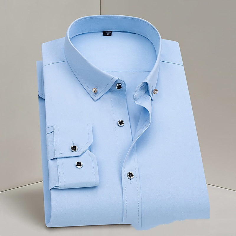 Business Formal Wear Herrenhemd Professionelle Hochzeit Trauzeuge Bügelfrei Reinweiß