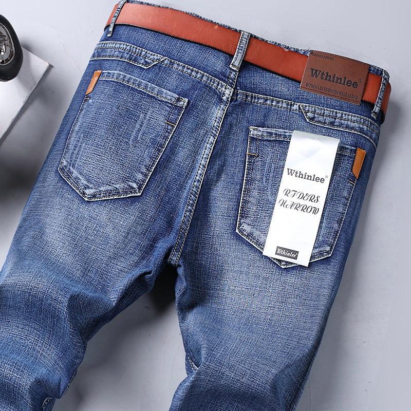 Jeans Herren Straight Loose Casual Pants Fleece-gefütterte, verdickte Herrenhose