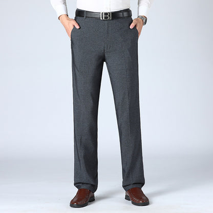 Men's Straight-leg Pants Loose High Waist Suit Pants