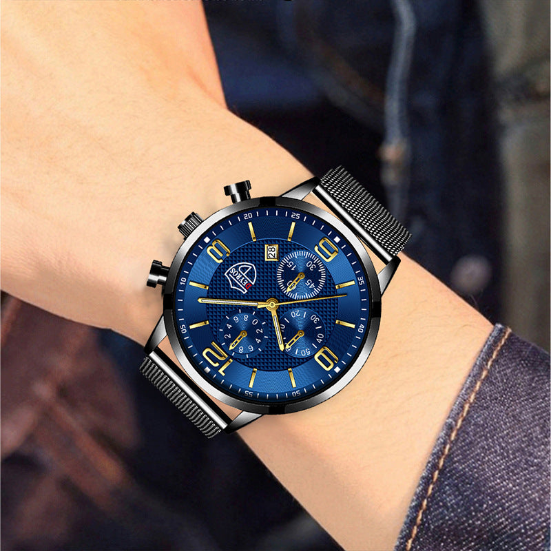 Men's Calendar Watch Business Stainless Steel Luminous Quartz Wrist Watch - ARCHSHOPE