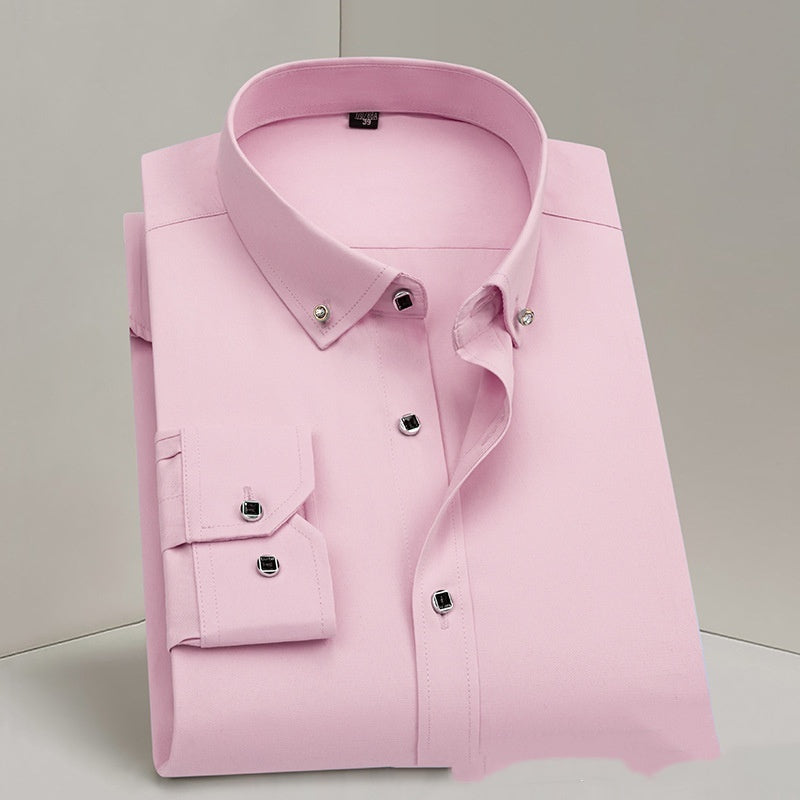 Business Formal Wear Herrenhemd Professionelle Hochzeit Trauzeuge Bügelfrei Reinweiß