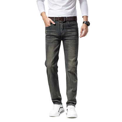 Herren Straight Stretch Slim Retro Running Volumen Vielseitige Retro Herren Lange Jeans