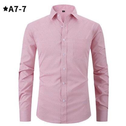 Chemise à carreaux à col polo de couleur unie pour homme
