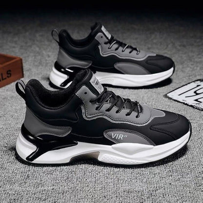 Baskets tendance noires et blanches, chaussures de sport décontractées, légères et respirantes pour hommes