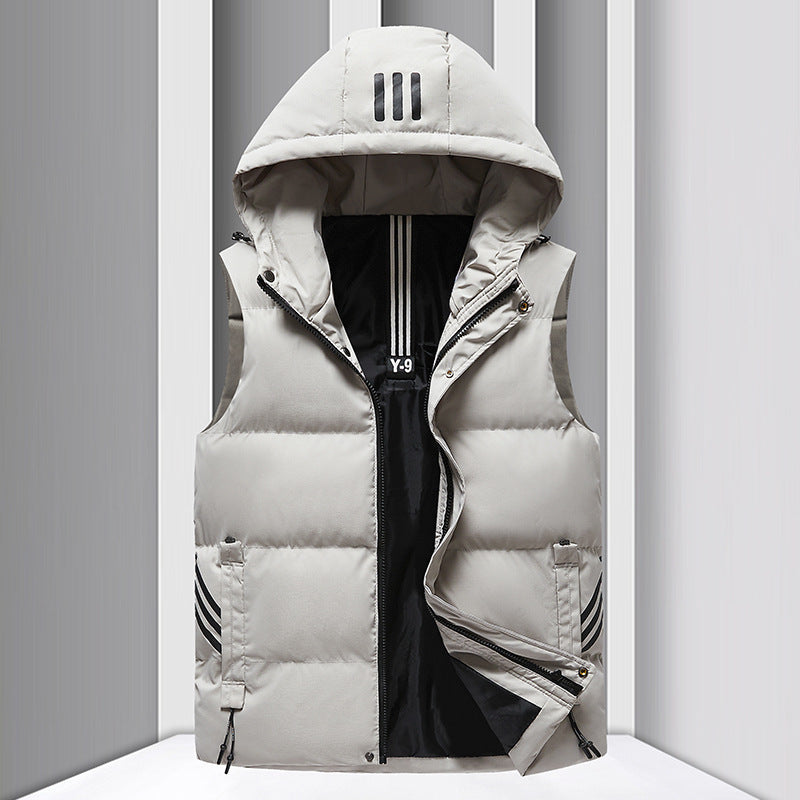 Manteau à capuche épais et chaud pour homme, gilet en coton