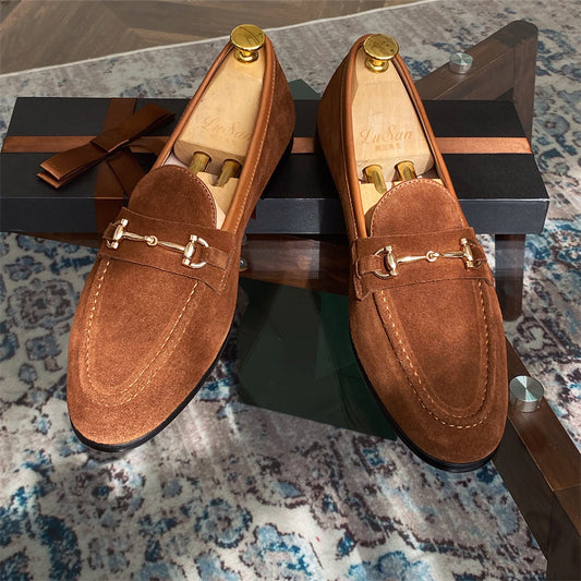 Soft Structure Suede Horsebit Slip On Shoes For Men - ARCHSHOPE