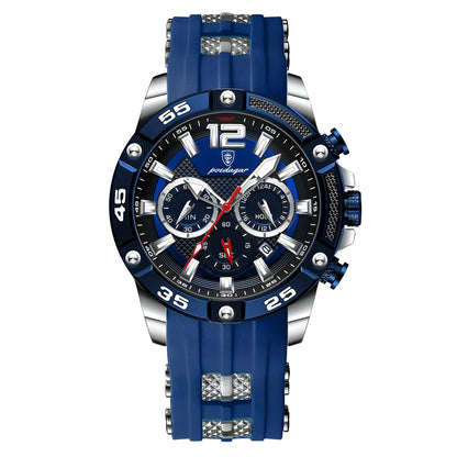 Multifunctional Men's Watch Silicone Band Quartz Wrist Watch - ARCHSHOPE