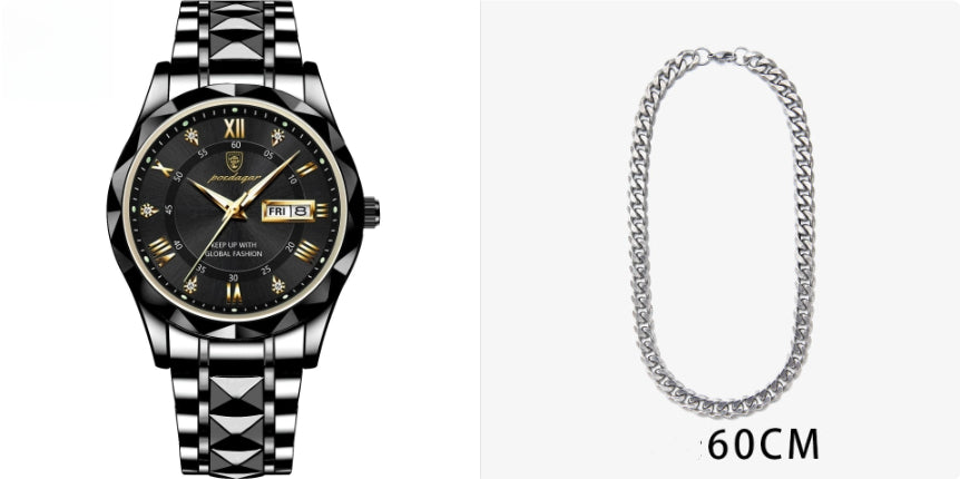 Men's Waterproof Double Calendar Luminous Quartz Watch - ARCHSHOPE