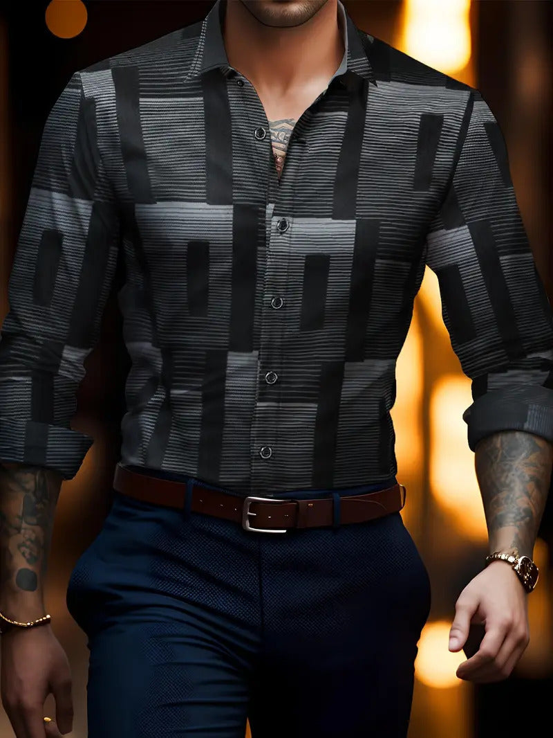 Breathable Volkswagen Casual Versatile Lattice Men's Long Sleeve Shirt - ARCHSHOPE