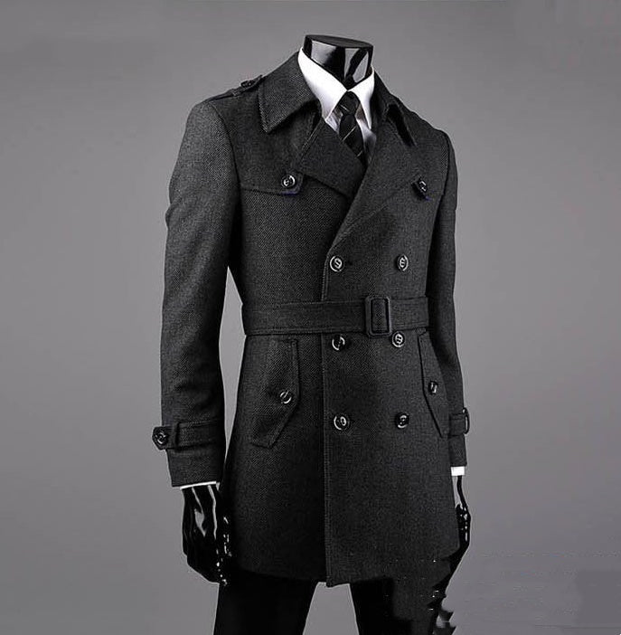 Junge Und Mittleren alters Kaschmir Mantel Fett Casual Tweed Trenchcoat Lose