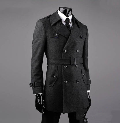Junge Und Mittleren alters Kaschmir Mantel Fett Casual Tweed Trenchcoat Lose