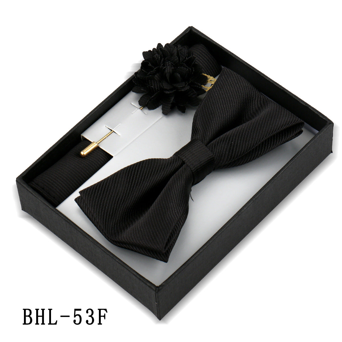Mens Bow Tie, Pocket Square, And Brooch Gift Set - ARCHSHOPE